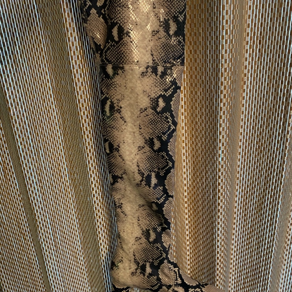 Stuart Weitzman Python-Print Over-The-Knee Boots